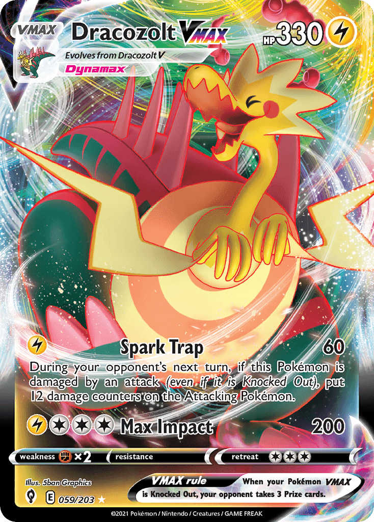 Dracozolt VMAX — Evolving Skies Pokemon card
