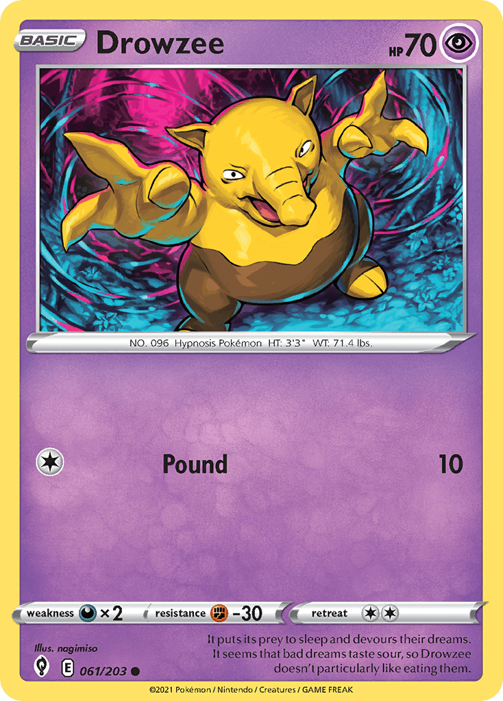 Drowzee — Evolving Skies Pokemon card