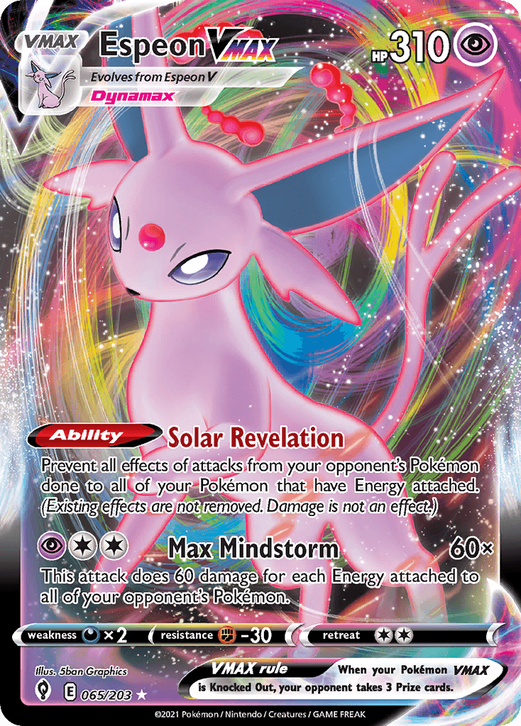 Espeon VMAX — Evolving Skies Pokemon card