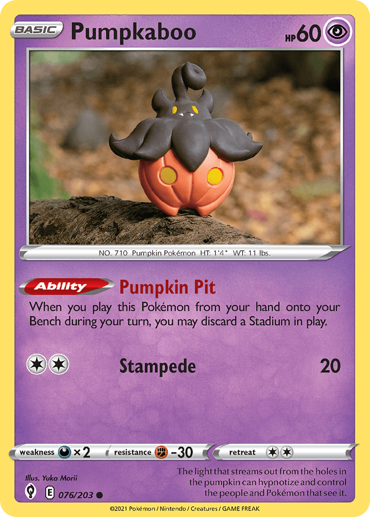 Pumpkaboo — Evolving Skies Pokemon card