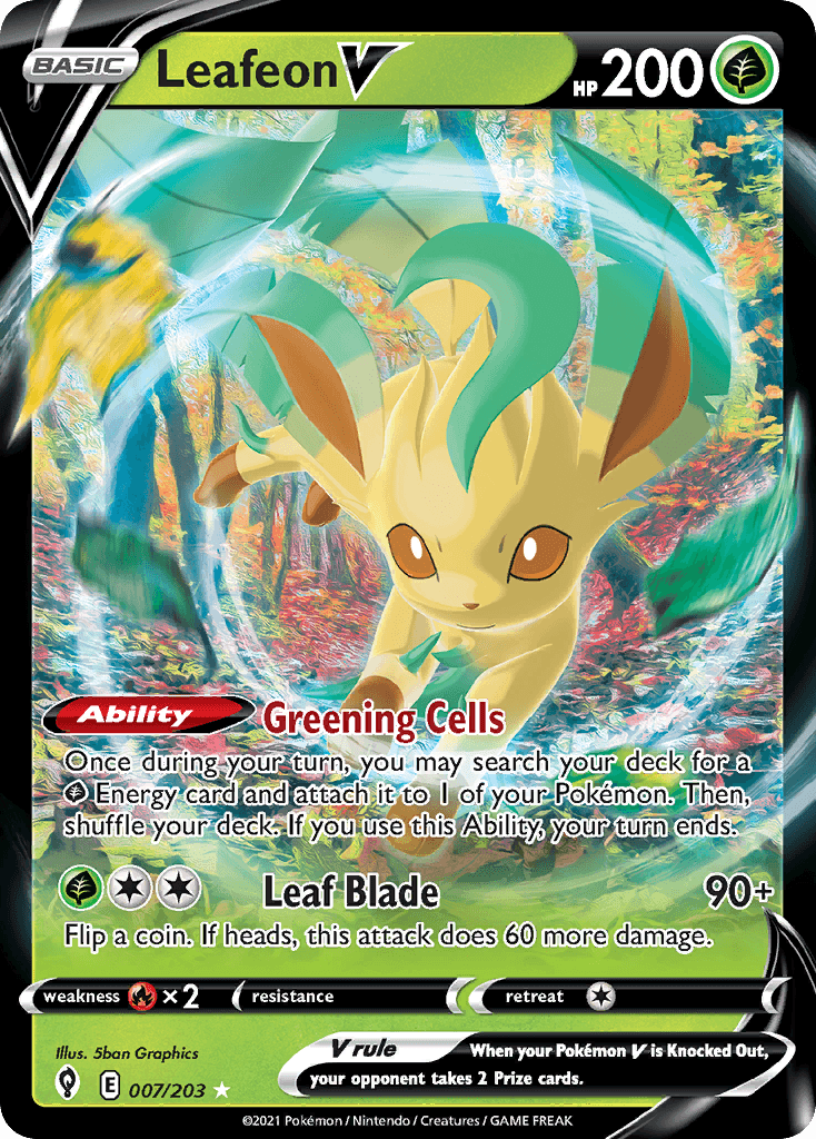 Leafeon V — Evolving Skies Pokemon card