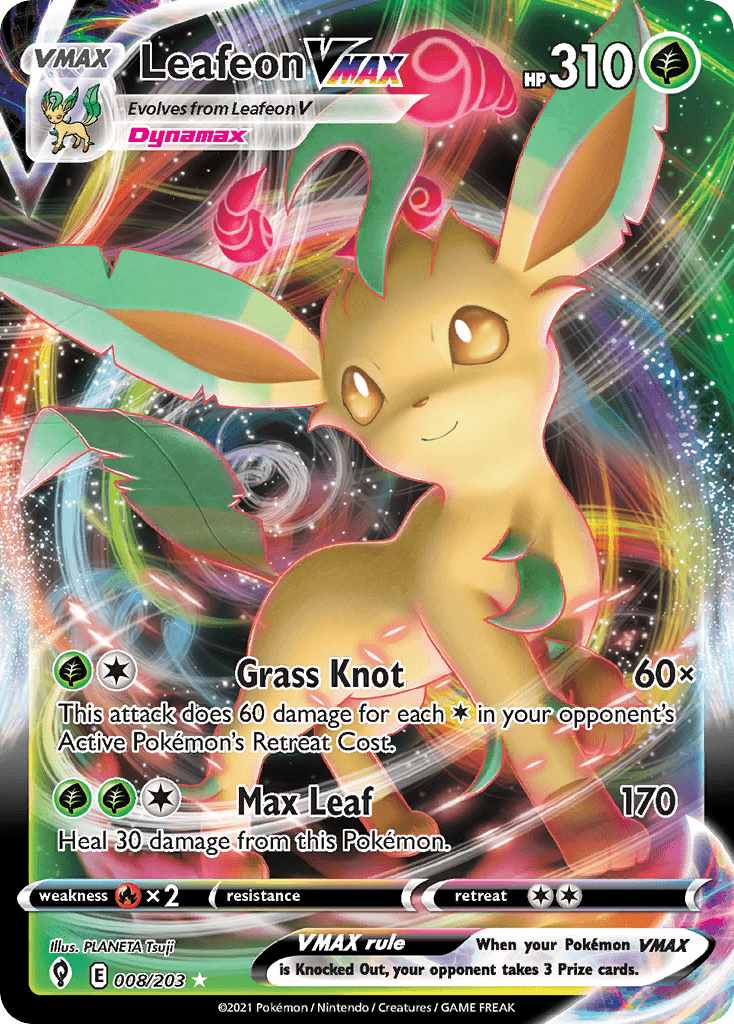 Leafeon VMAX — Evolving Skies Pokemon card