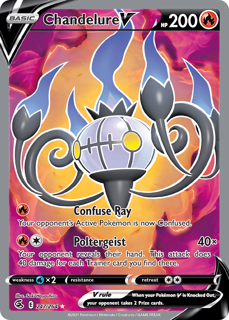 Chandelure V — Fusion Strike Pokemon card