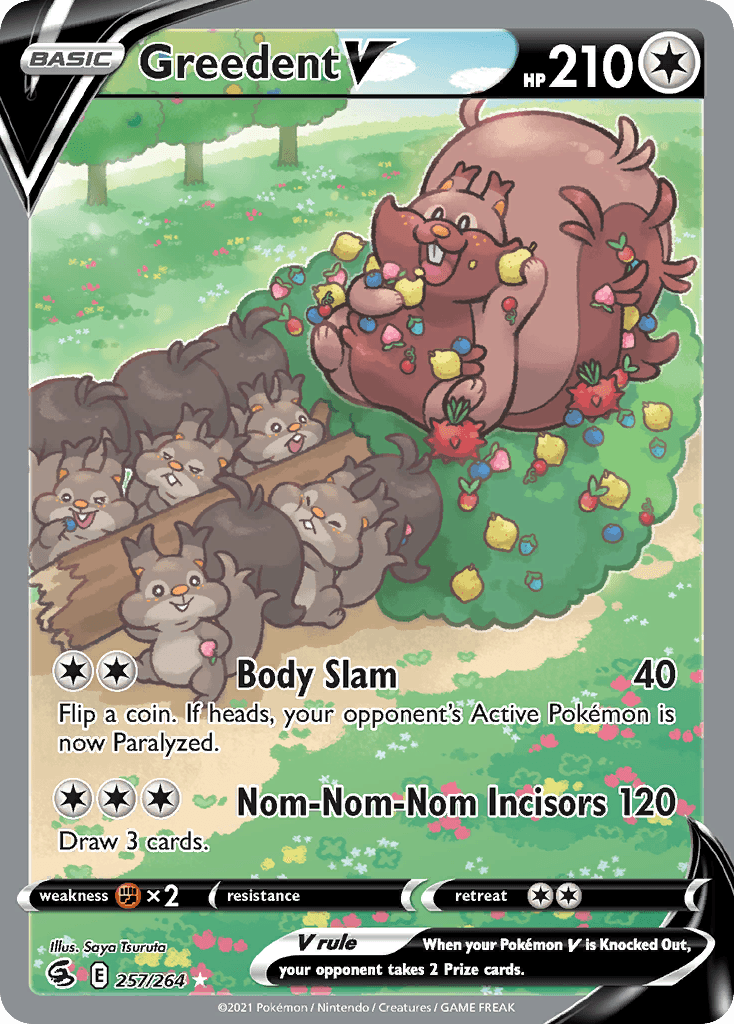 Greedent V — Fusion Strike Pokemon card