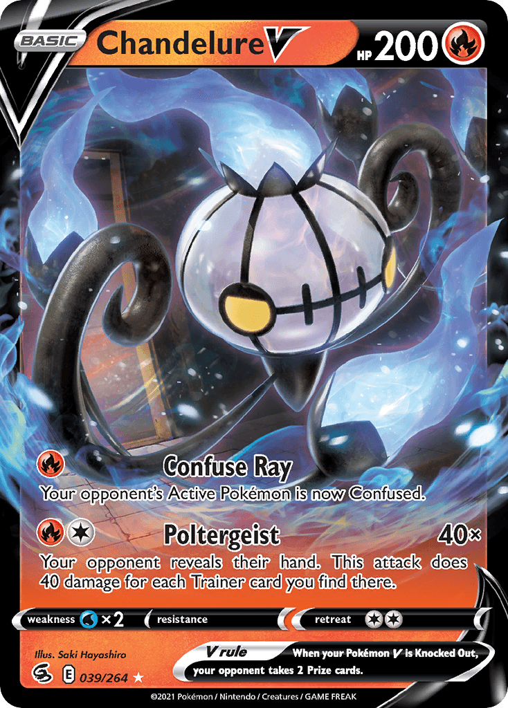 Chandelure V — Fusion Strike Pokemon card
