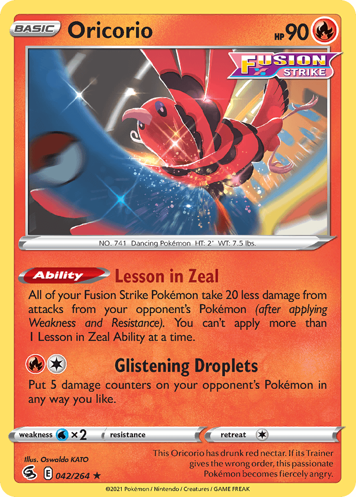 Oricorio — Fusion Strike Pokemon card