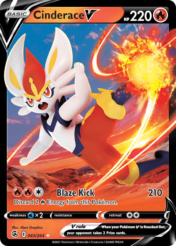 Cinderace V — Fusion Strike Pokemon card