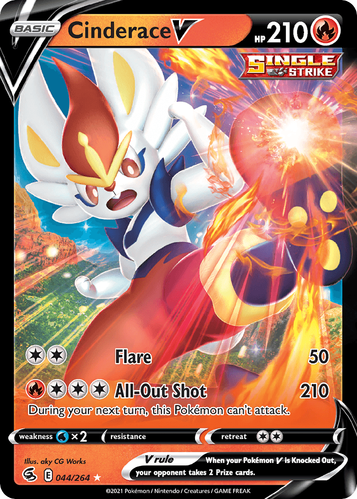 Cinderace V — Fusion Strike Pokemon card