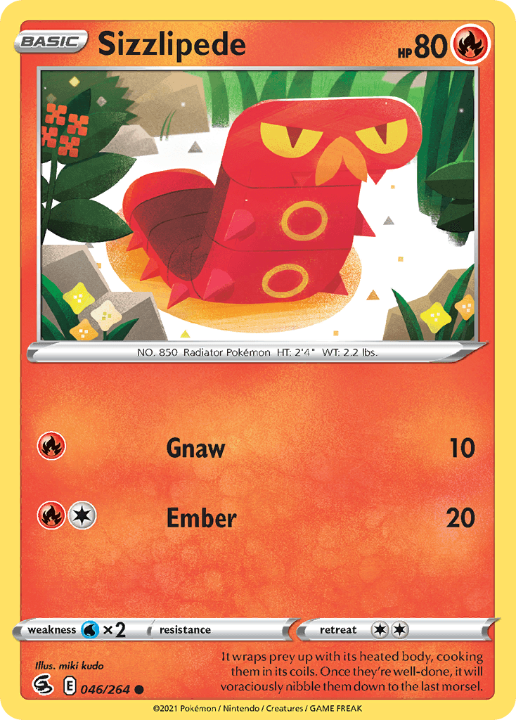 Sizzlipede — Fusion Strike Pokemon card