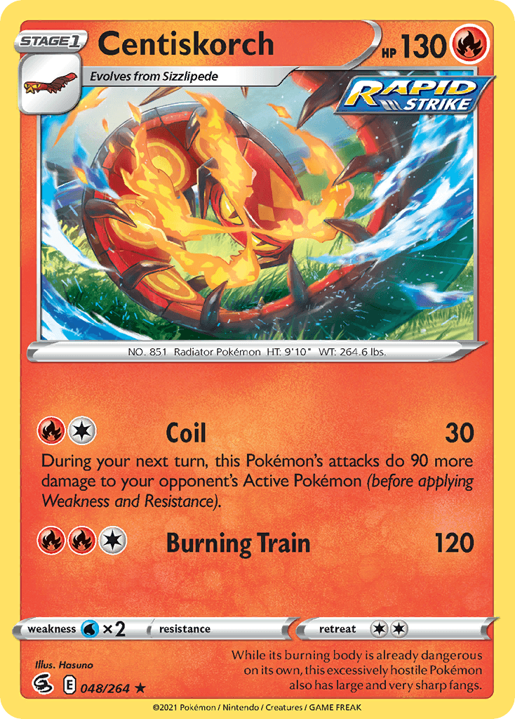 Centiskorch — Fusion Strike Pokemon card