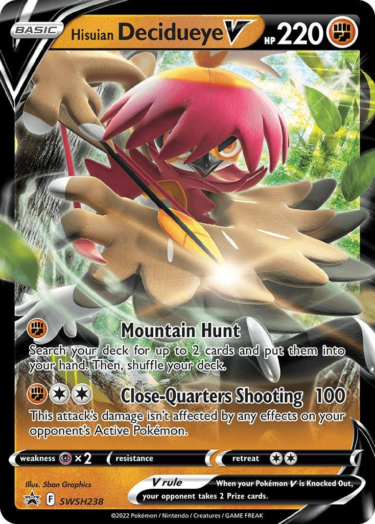 Hisuian Decidueye V — SWSH Black Star Promos Pokemon card