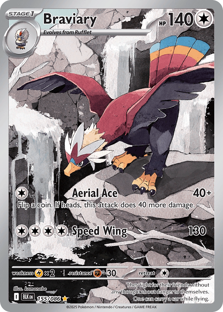 Braviary — Black Bolt Pokemon card