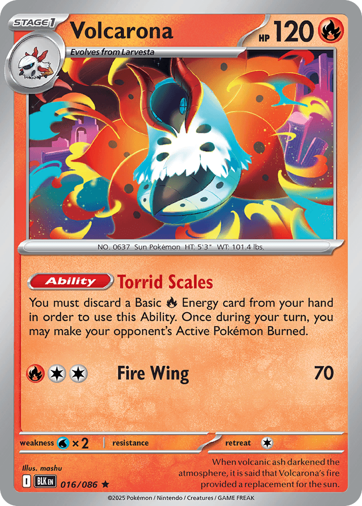 Volcarona — Black Bolt Pokemon card
