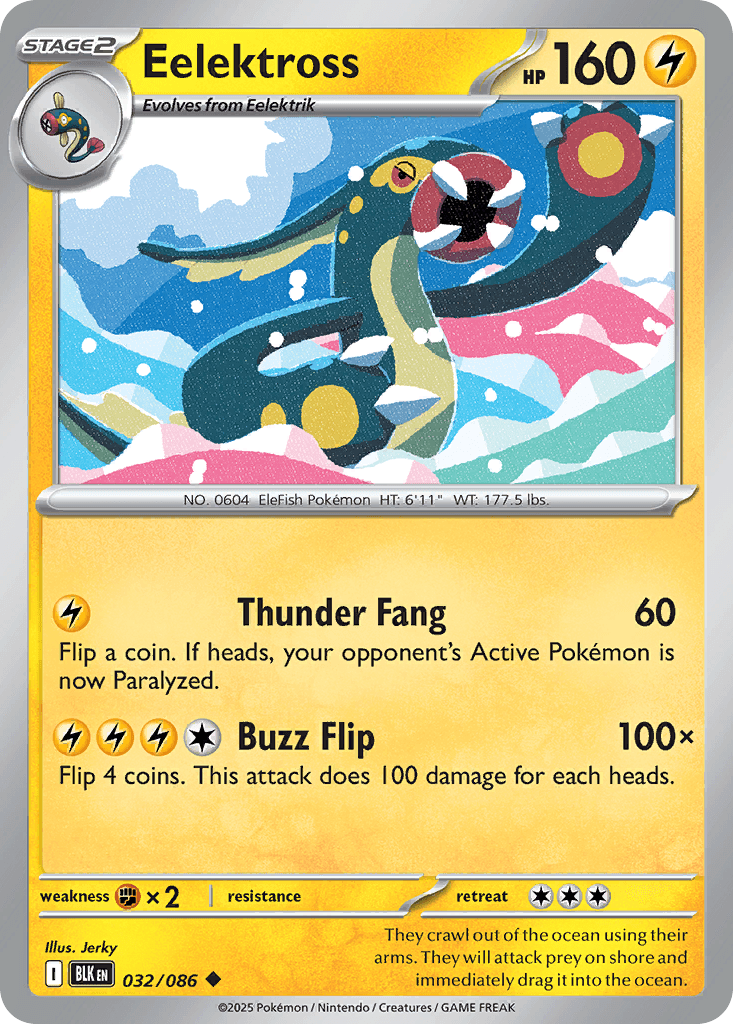 Eelektross — Black Bolt Pokemon card