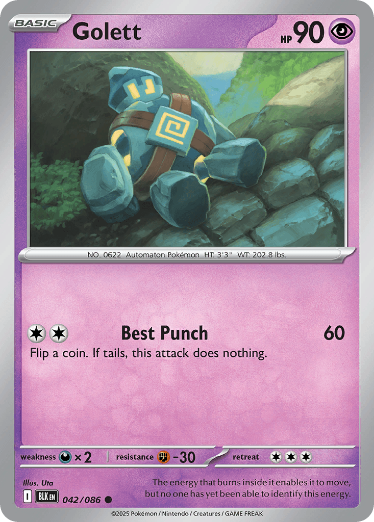 Golett — Black Bolt Pokemon card