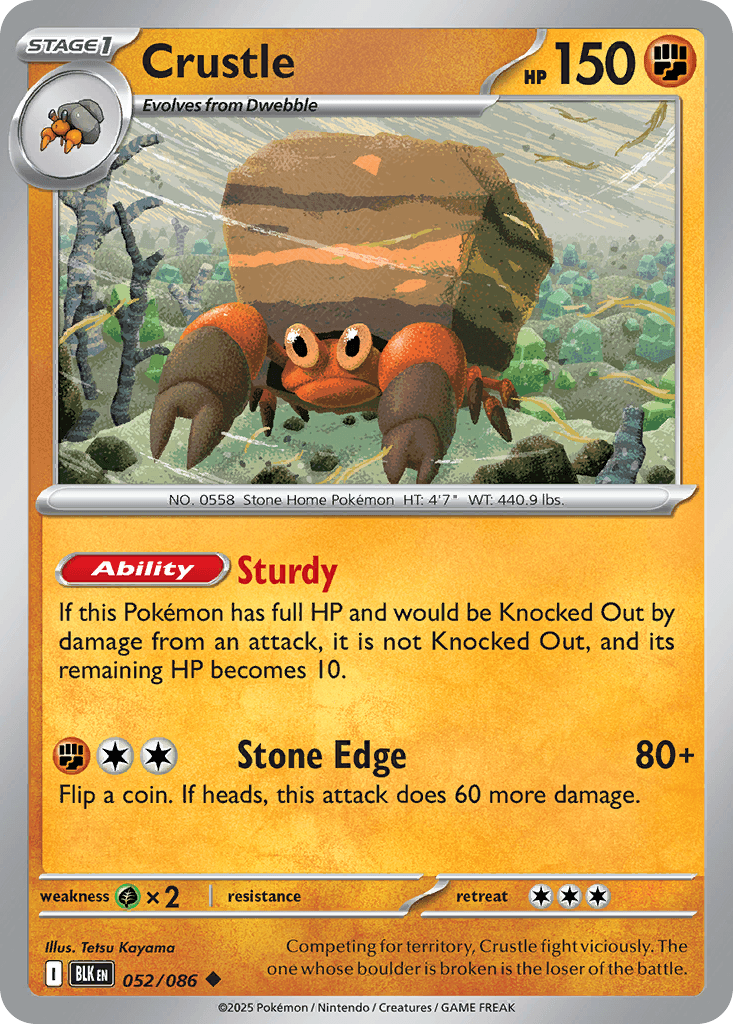 Crustle — Black Bolt Pokemon card
