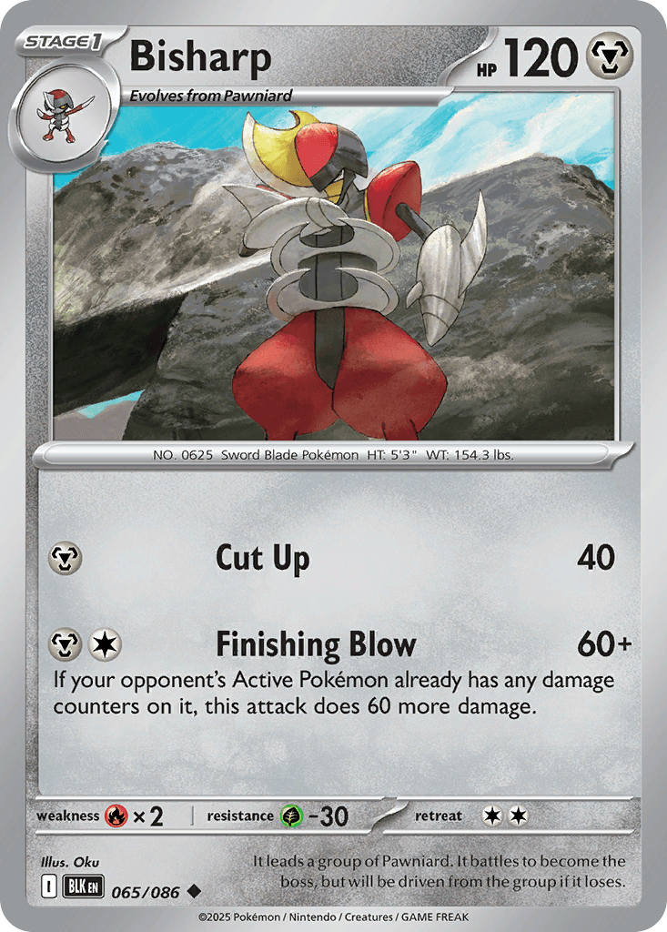 Bisharp — Black Bolt Pokemon card