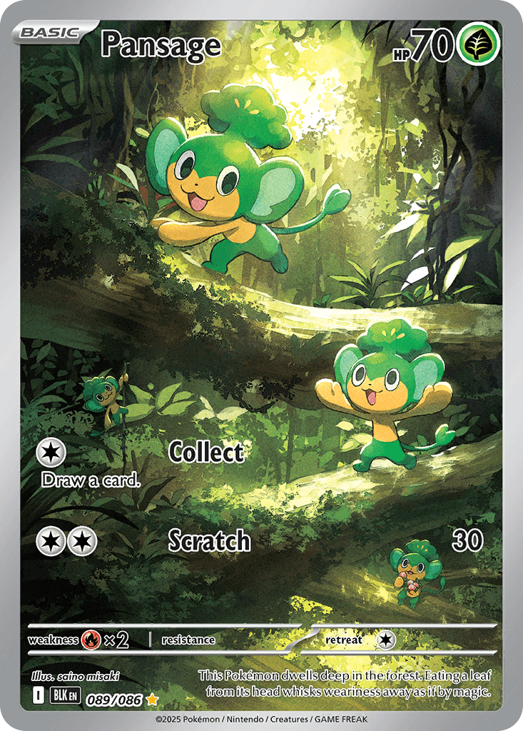 Pansage — Black Bolt Pokemon card